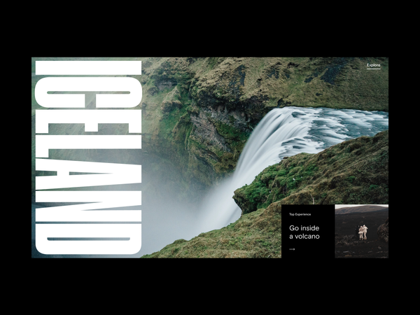Iceland Destination Website Hero by Stefano Peschiera on Dribbble