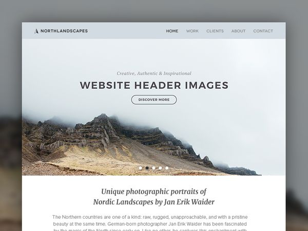 Website Header - Sample Website by Jan Erik Waider - Dribbble