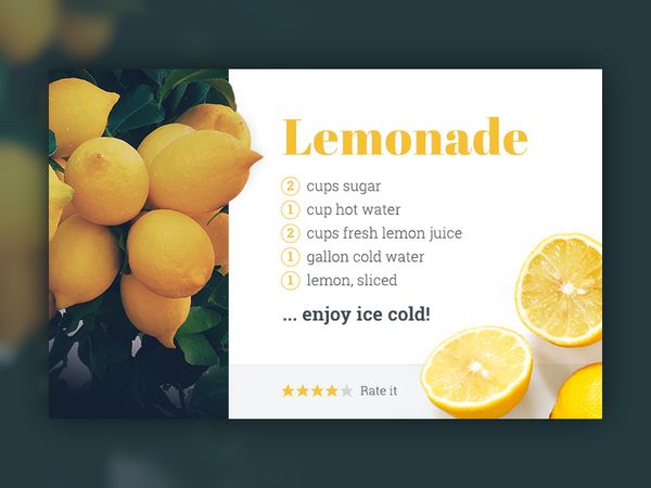 Recipe Card – Lemonade by Jan Erik Waider