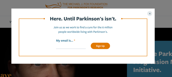 Michael J Fox Foundation // Popup