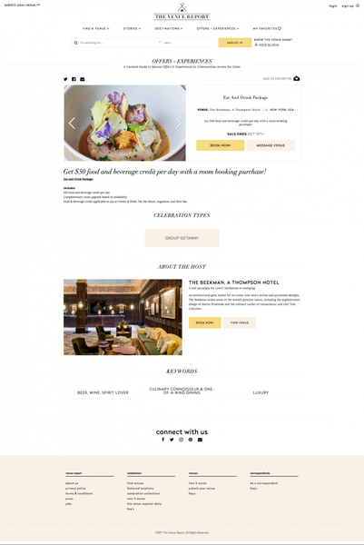 Eat and Drink Package - Venue Report