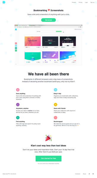 Klart — Bookmarking With Screenshots