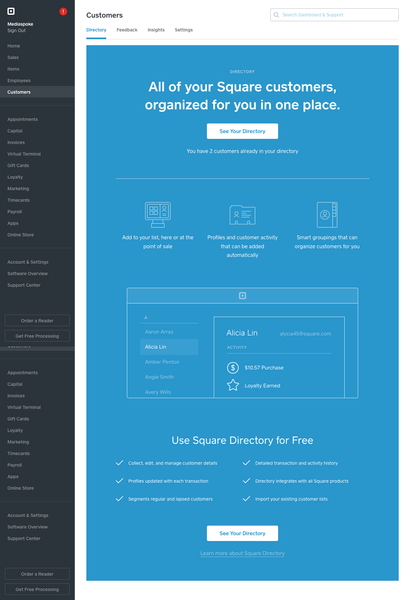 Square Dashboard
