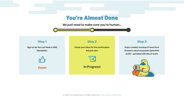 Signup Confirmation - Last Week in AWS