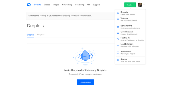 DigitalOcean - Droplets