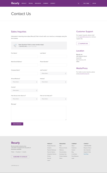 Contact Us | Recurly