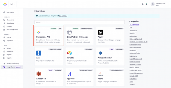 Customer.io - Credentials