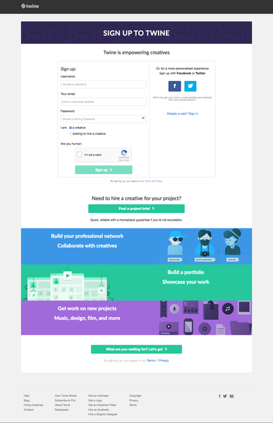 Sign up to Twine - Twine: Quality creative freelancers to help you grow