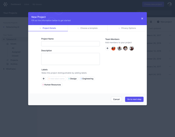 Modal example
