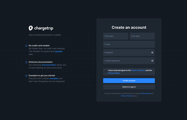 Chargetrip Account | Sign up for a Chargetrip account