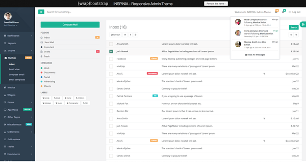 INSPINIA - Responsive Admin Theme - Live Preview - WrapBootstrap