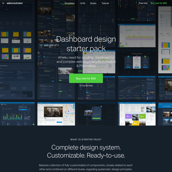 Administrator — Dashboard design starter pack