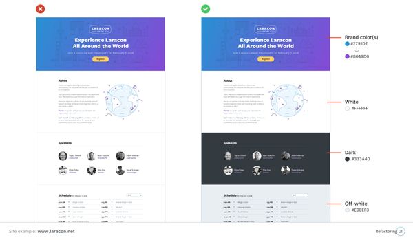 Laracon - Color comparison