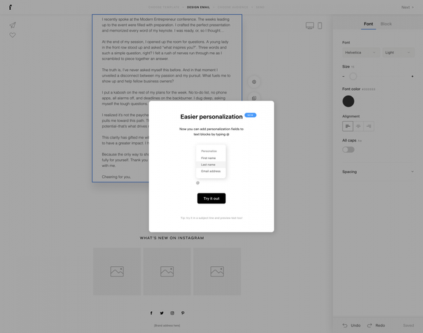 Personal welcome message | Flodesk