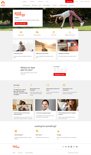 Electricity providers & gas suppliers - Origin Energy