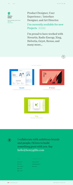 Henry Gillis, Product Designer