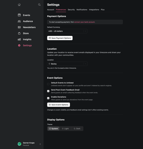 Settings · Luma Studio