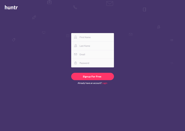 Huntr - Login