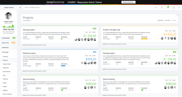 HOMER - Responsive Admin Theme - Live Preview - WrapBootstrap