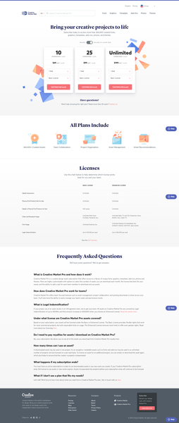 Subscription Plans & Information | Creative Market Pro