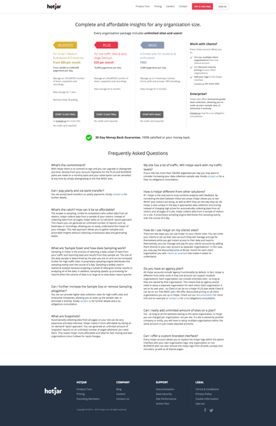 www hotjar com - Hotjar - Compare Our Plans - 2016-08-30