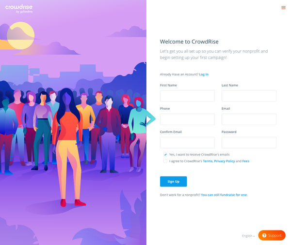 Charity Signup | Charity Online Fundraising on CrowdRise