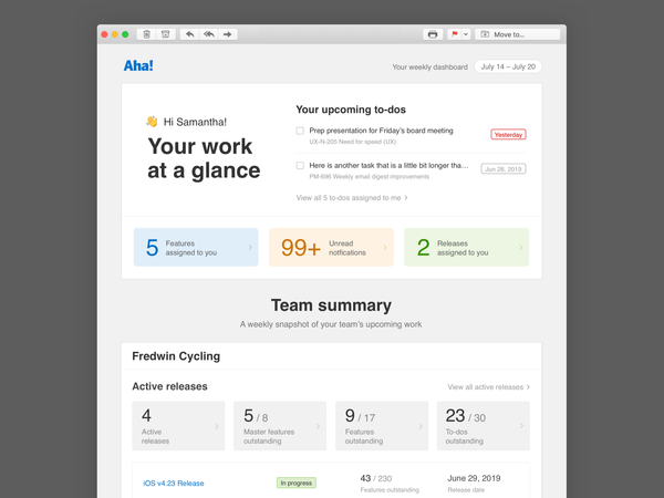 Email summary