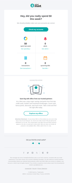Review your weekly summary - 1/3/2020 - Desktop View | Really Good Emails