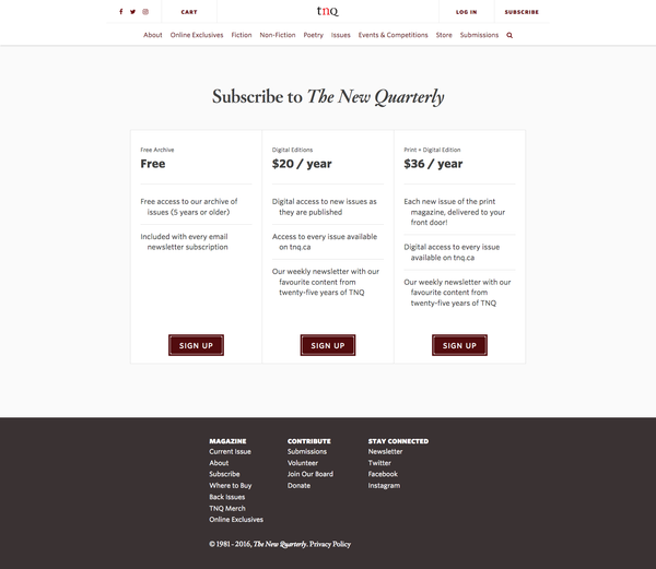 tnq.ca - Subscribe to The New Quarterly - The New Quarterly - 2016-10-11