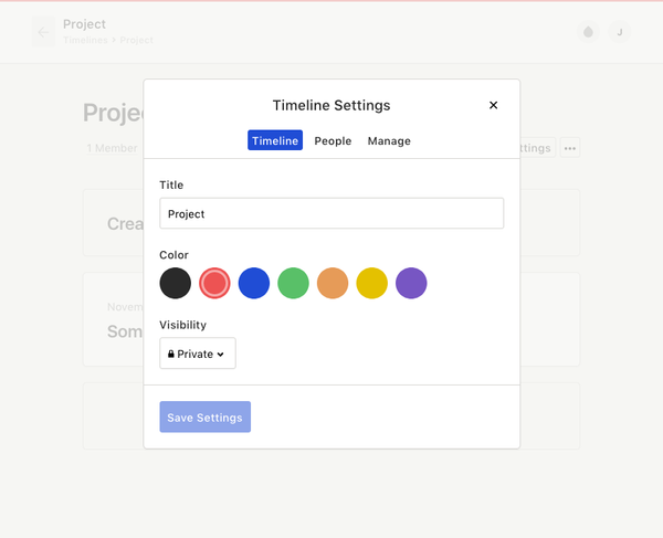 Timeline Settings | Tapwater