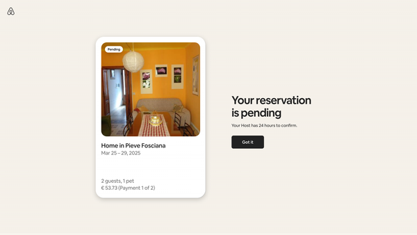 Your reservation is pending