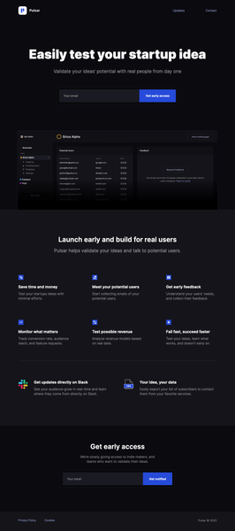 Pulsar — Quickly test your startup ideas