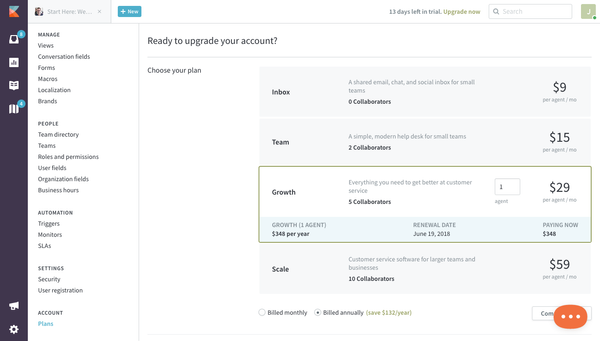 Ready to upgrade your account? - Administration - HereAs - Powered By Kayako