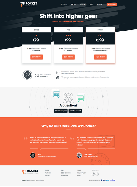 Pricing & Purchase - WP Rocket