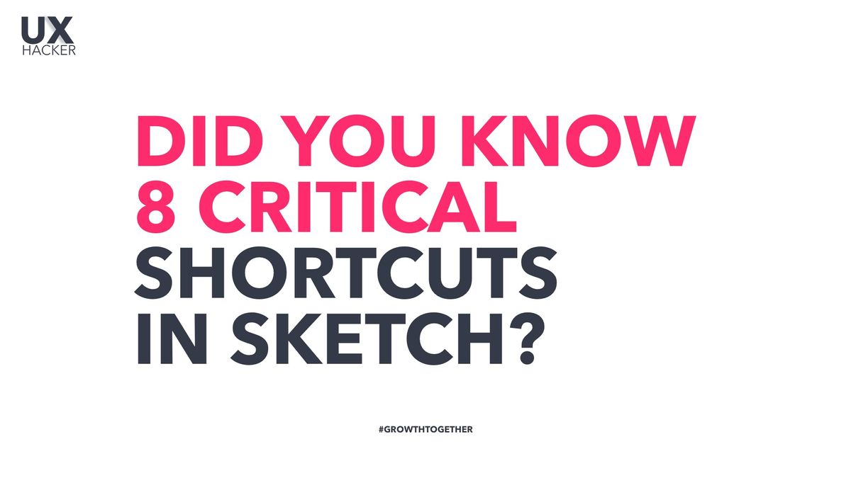 Did you know 8 critical shortcuts in Sketch? UX Hacker - YouTube