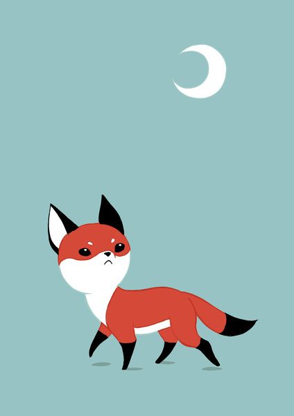 Moon Fox by Freeminds on http://society6.com