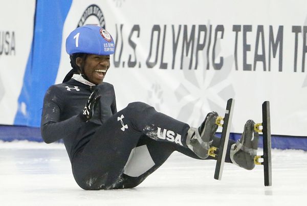 Teenager Maame Biney makes history as first female African-American  speedskating Olympian