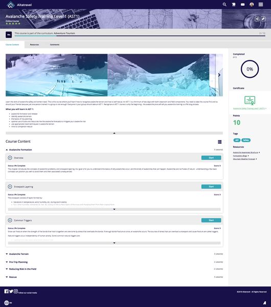 AltaTravel Course Detail
