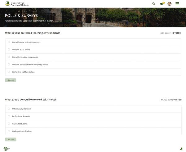 University of Northern Ontario Polls
