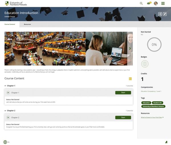 University of Northern Ontario Course Detail