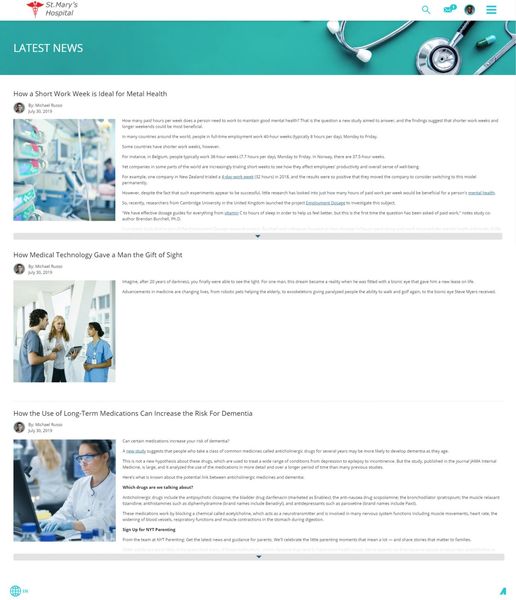 St. Mary's Hospital News