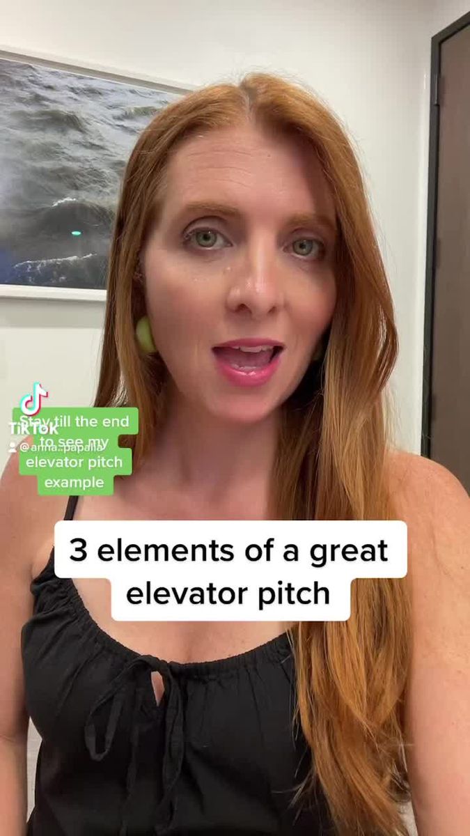 Elevator Speech - Anna Papalia