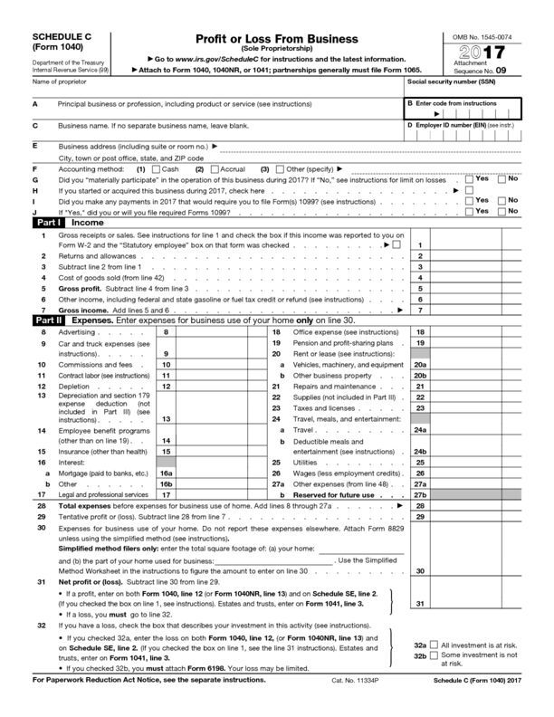 04 Form Schedule C EXAMPLE