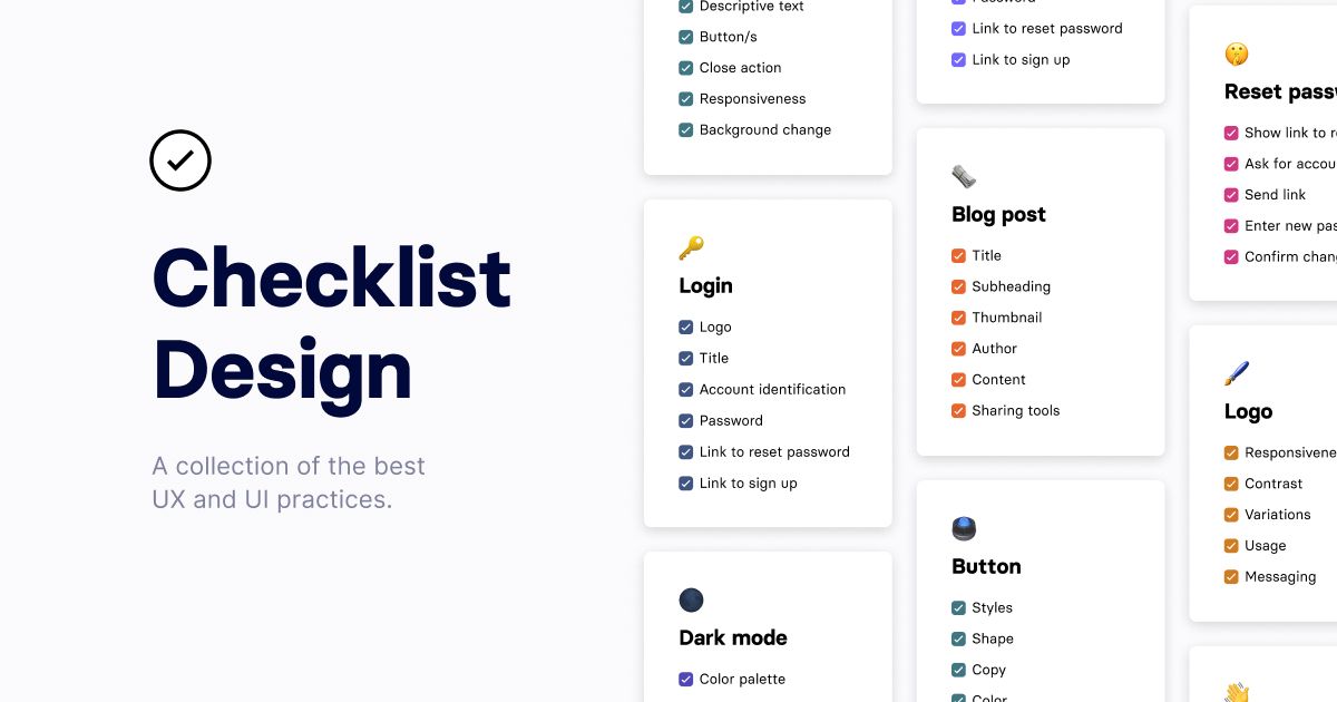 Checklist Design - A collection of the best design practices.