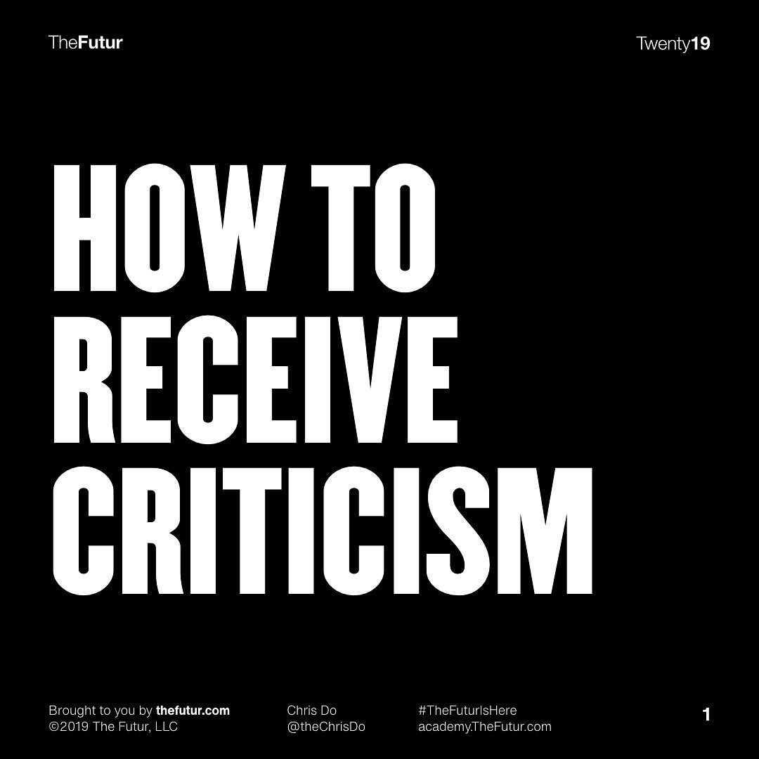 How to receive criticism or feedback