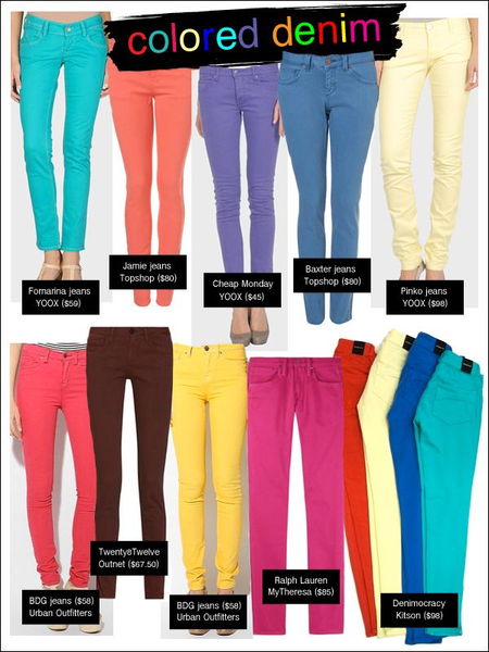 Colored skinny jeans