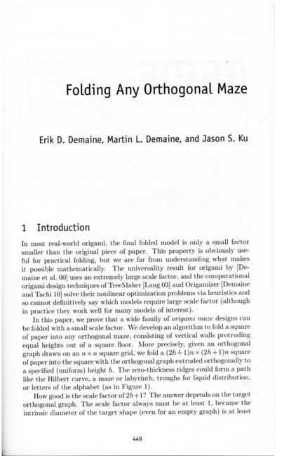 Demaine,Ku - Orthogonal-Maze