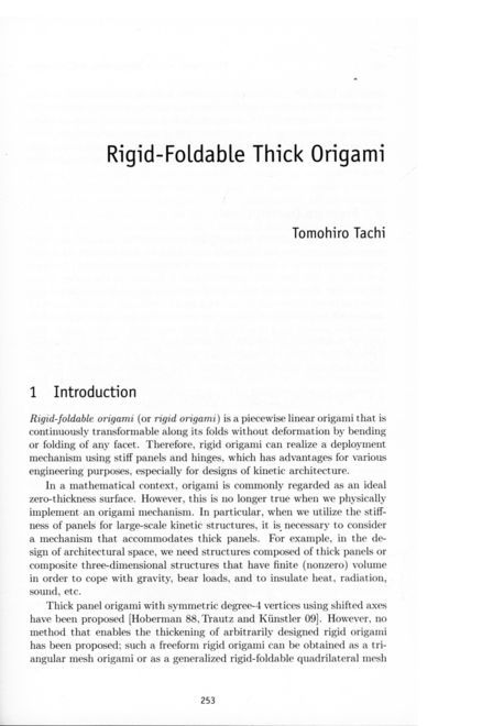 Tachi - Rigid Folding