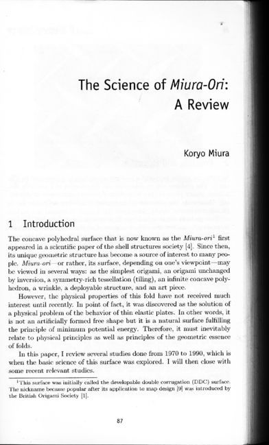 Miura - The Science of Miura-Ori