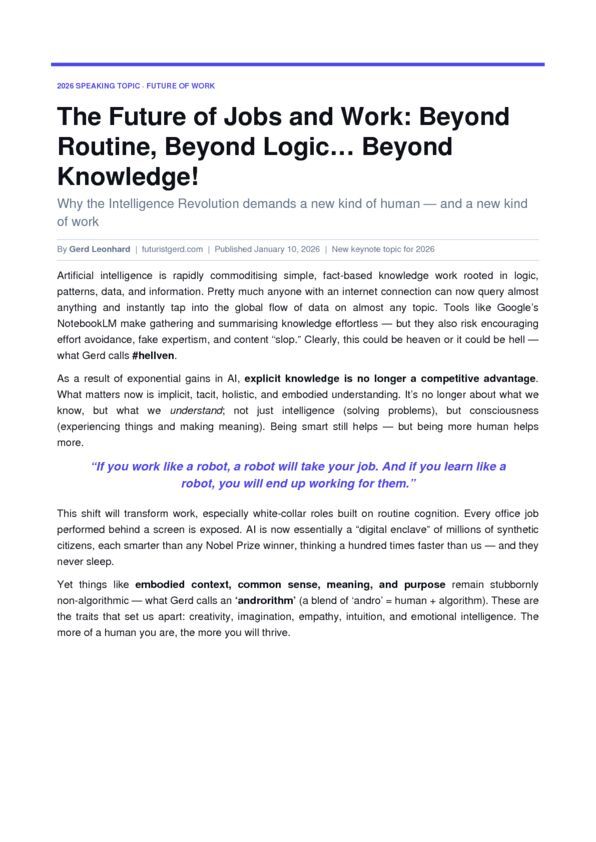 future_of_jobs_beyond_knowledge_2026 gerd leonhard